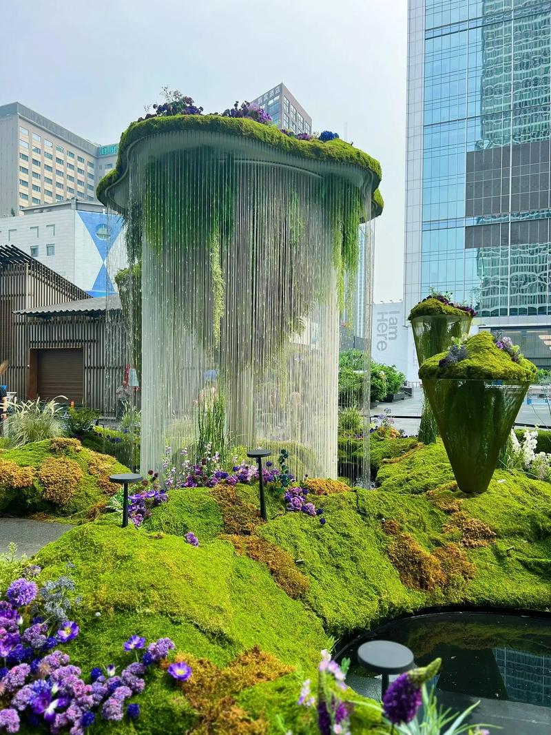 拉線水簾 成都水景工廠中的靈動(dòng)藝術(shù)與花藝工程的完美融合